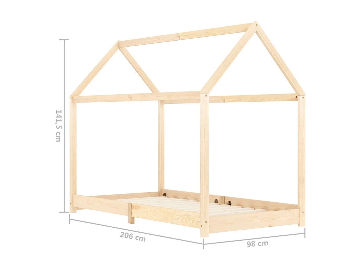 Struttura letto per bambini Legno di pino massiccio 90 x 200 cm