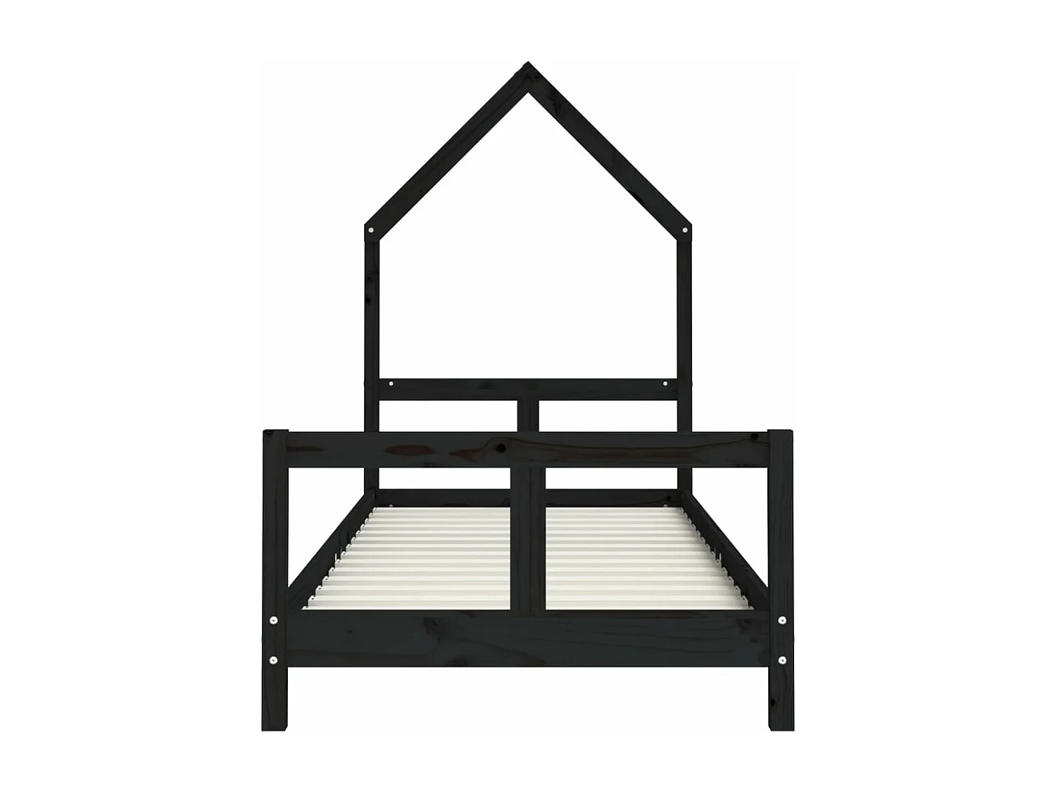 Struttura letto per bambini nera 80x200 cm in legno di pino massiccio