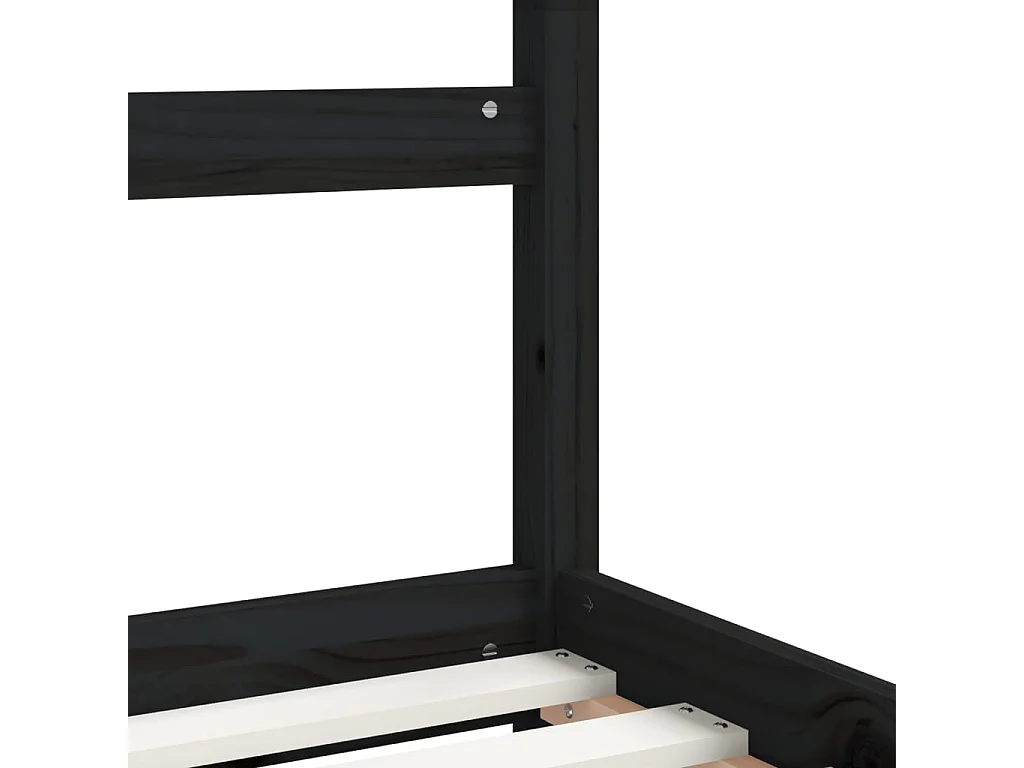 Struttura letto per bambini nera 80x200 cm in legno di pino massiccio