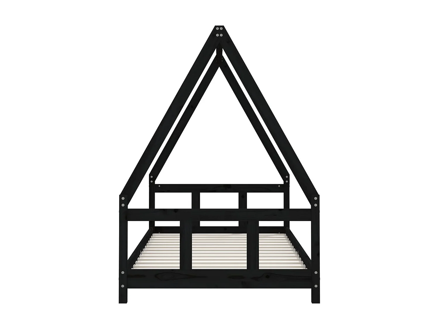 Cadre de lit pour enfants noir 90x190 cm bois de pin massif