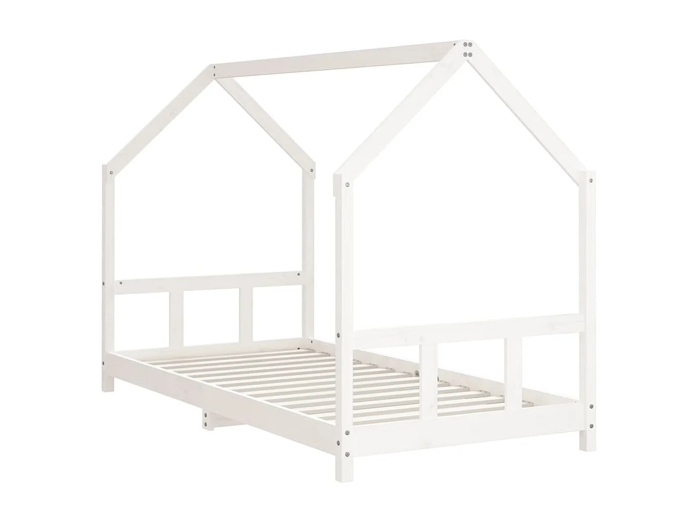 Estructura de cama infantil blanca 90x190 cm madera maciza de pino