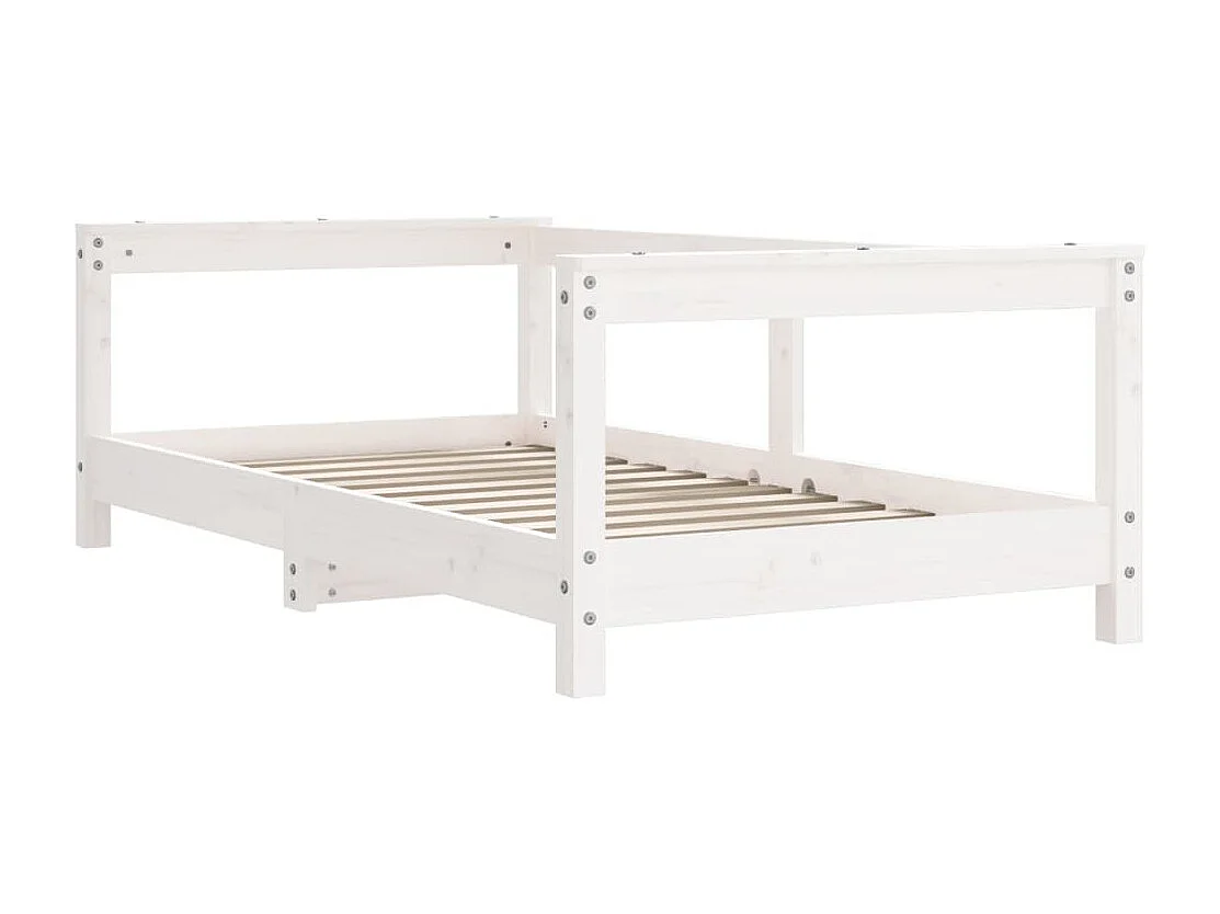 Struttura letto per bambini bianca 70x140 cm in legno di pino massiccio