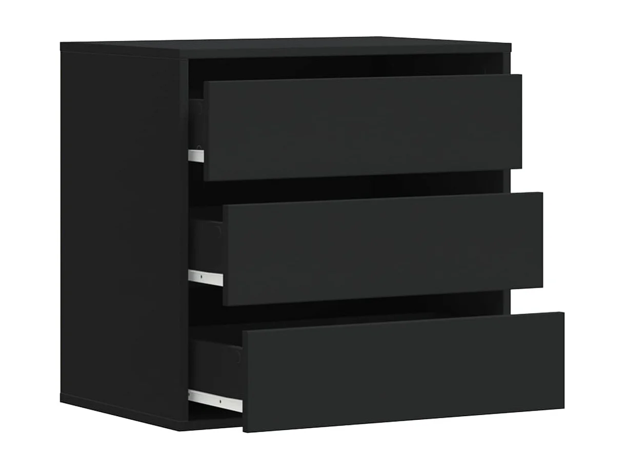 Cassettiera angolare nera 60x41x58 cm in derivati del legno