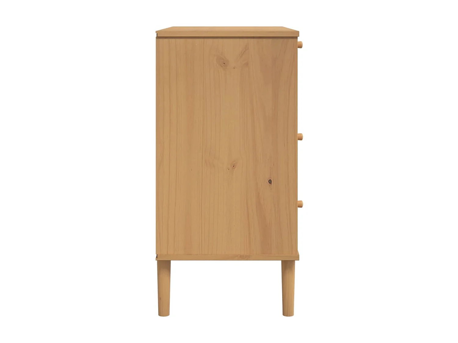 Commode SENJA aspect de rotin marron bois de pin solide
