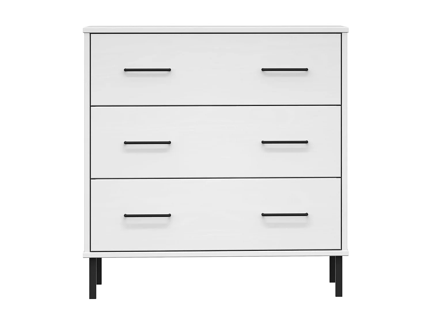 Buffet avec 3 tiroirs Blanc 77x40x79,5 cm Bois massif OSLO