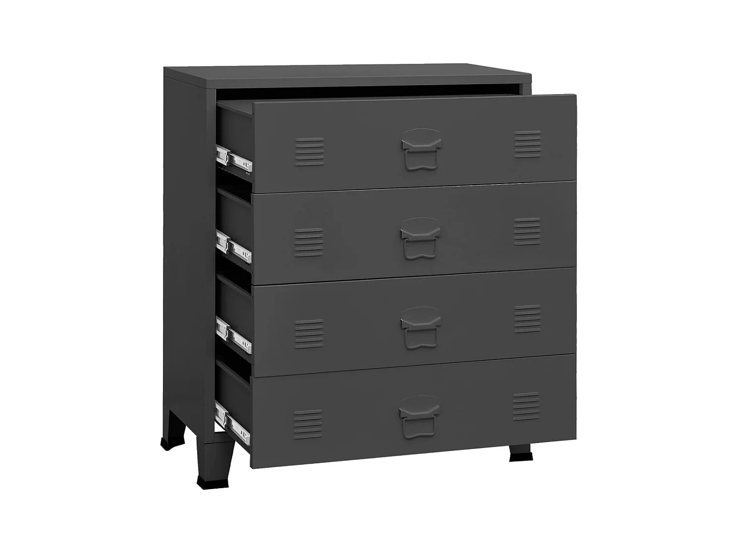 Armoire à tiroirs industrielle Anthracite 78x40x93 cm Métal