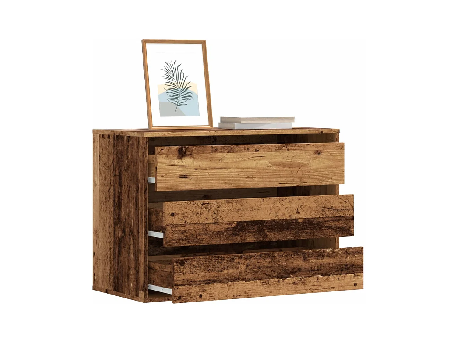 Commode d'angle vieux bois 80x41x58 cm bois d'ingénierie