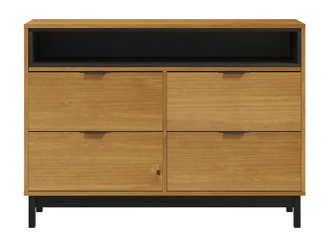 Cassettiera FLAM 110x40x80 cm in legno massello di pino