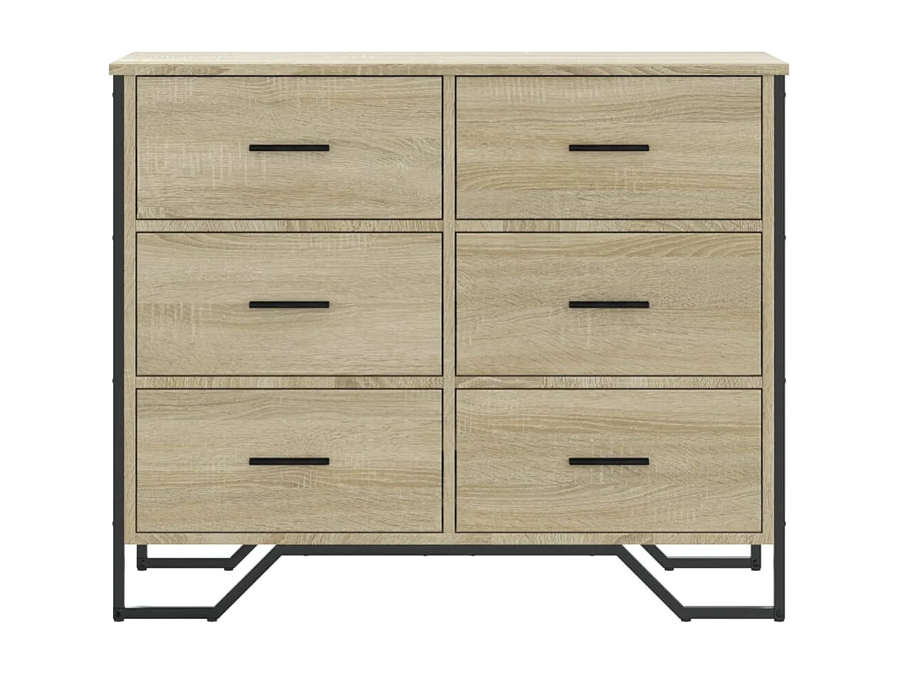 Cómoda roble Sonoma 91x35,5x74,5 cm madera contrachapada