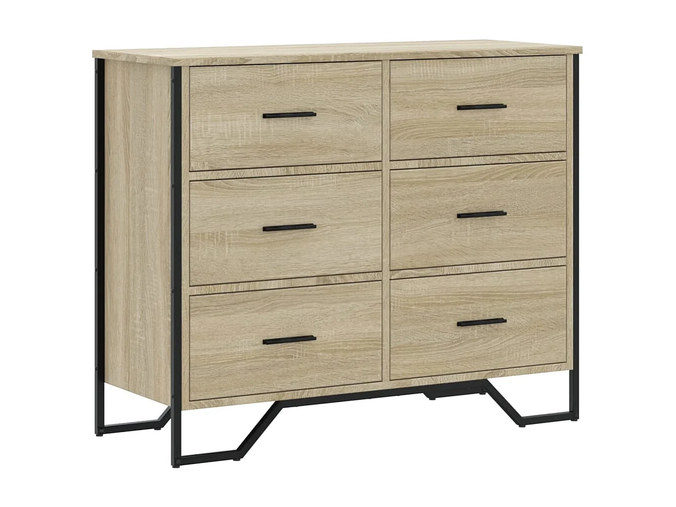 Commode chêne sonoma 91x35,5x74,5 cm bois d'ingénierie