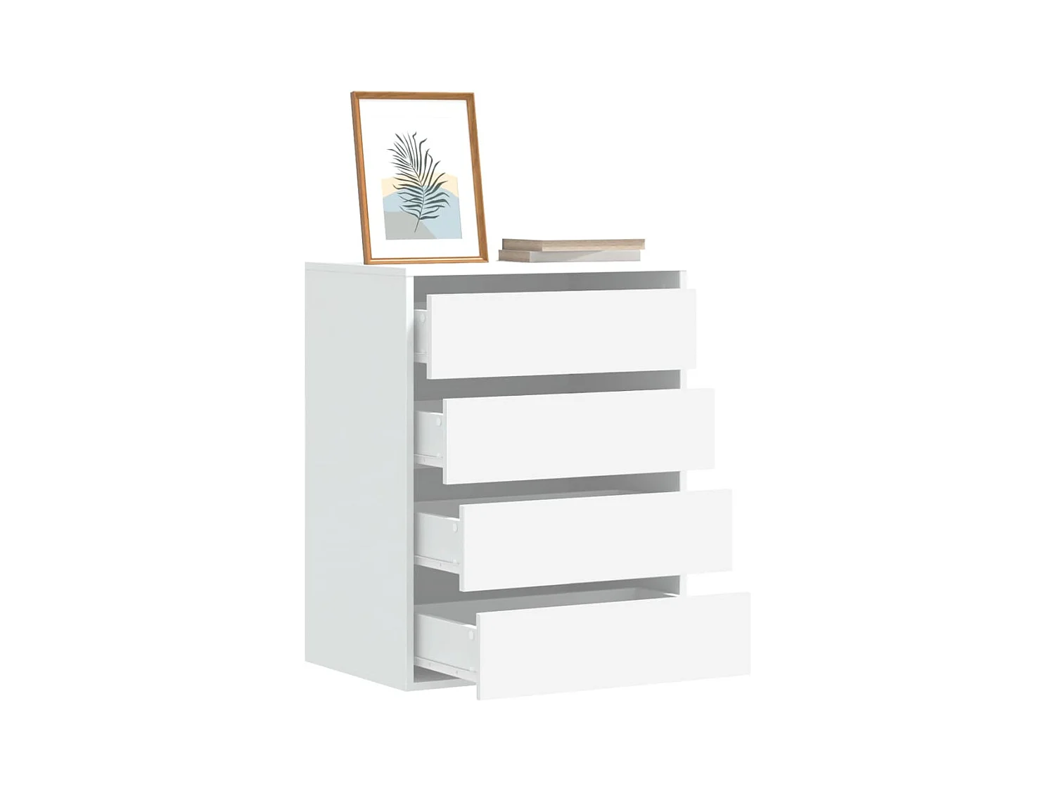 Weiße Eckkommode 60x41x76 cm aus Holzwerkstoff