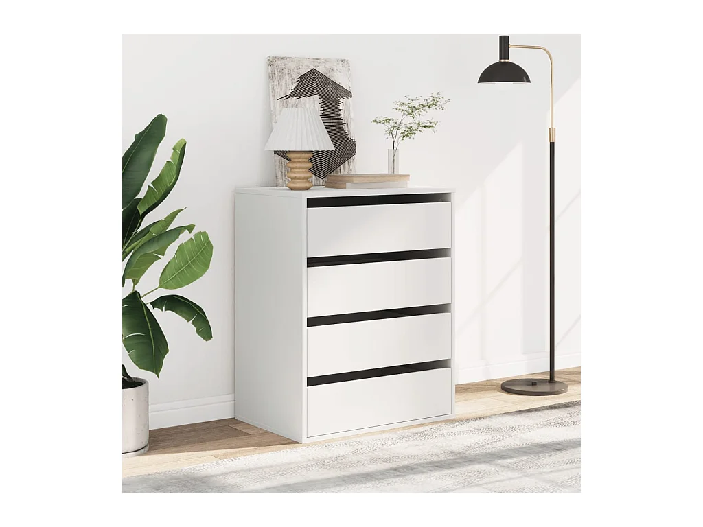 Cómoda de esquina blanca 60x41x76 cm de madera contrachapada