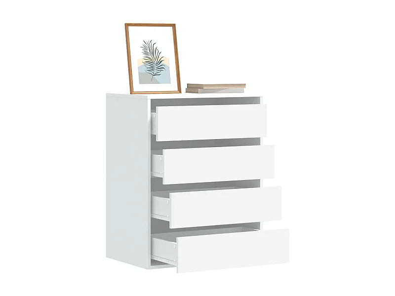 Cassettiera angolare bianca 60x41x76 cm in derivati del legno