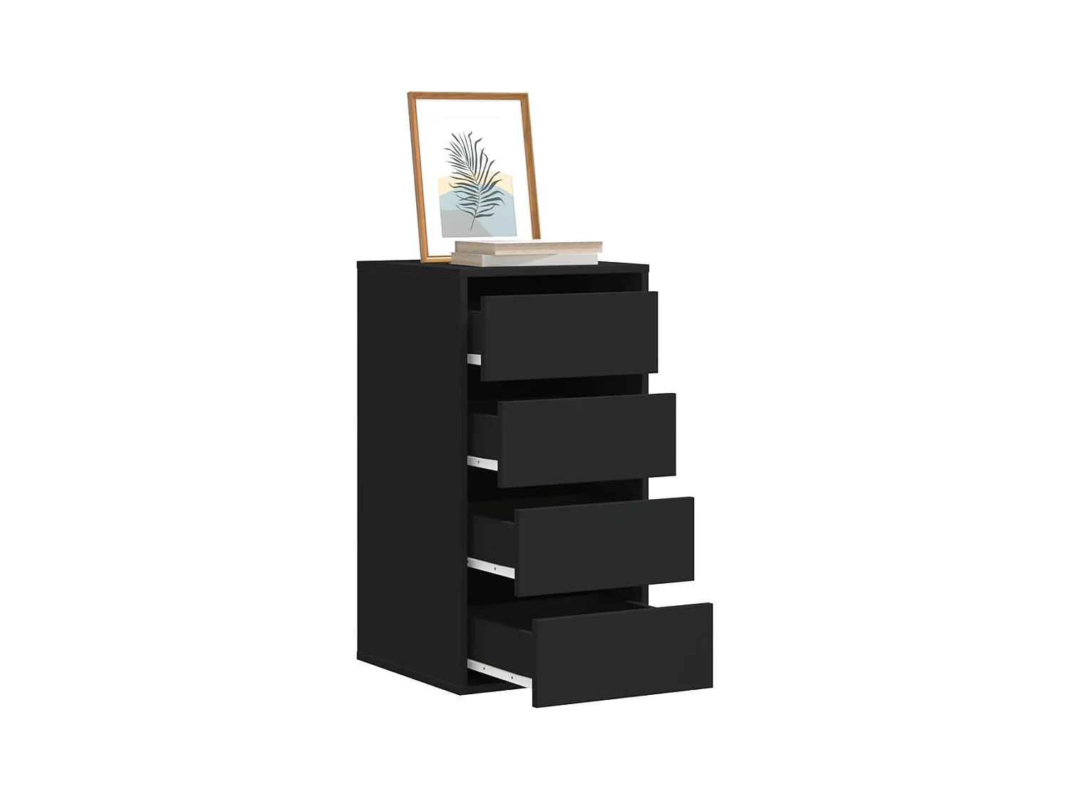Commode d'angle noir 40x41x76 cm bois d'ingénierie