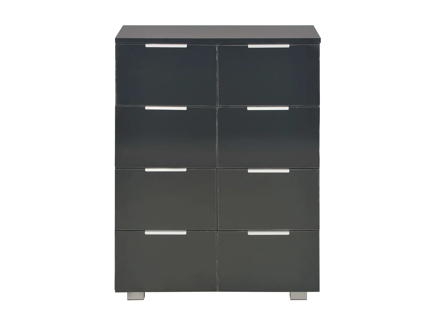 Aparador Negro brillo 60x35x80 cm Madera contrachapada