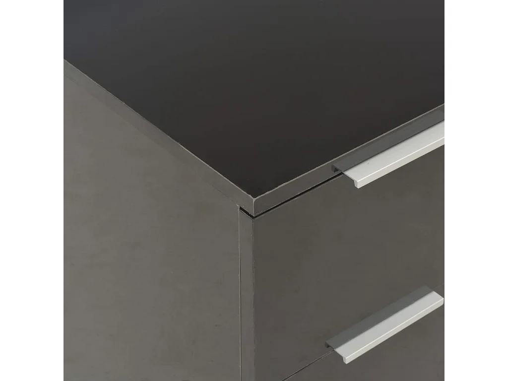 Aparador Negro brillo 60x35x80 cm Madera contrachapada