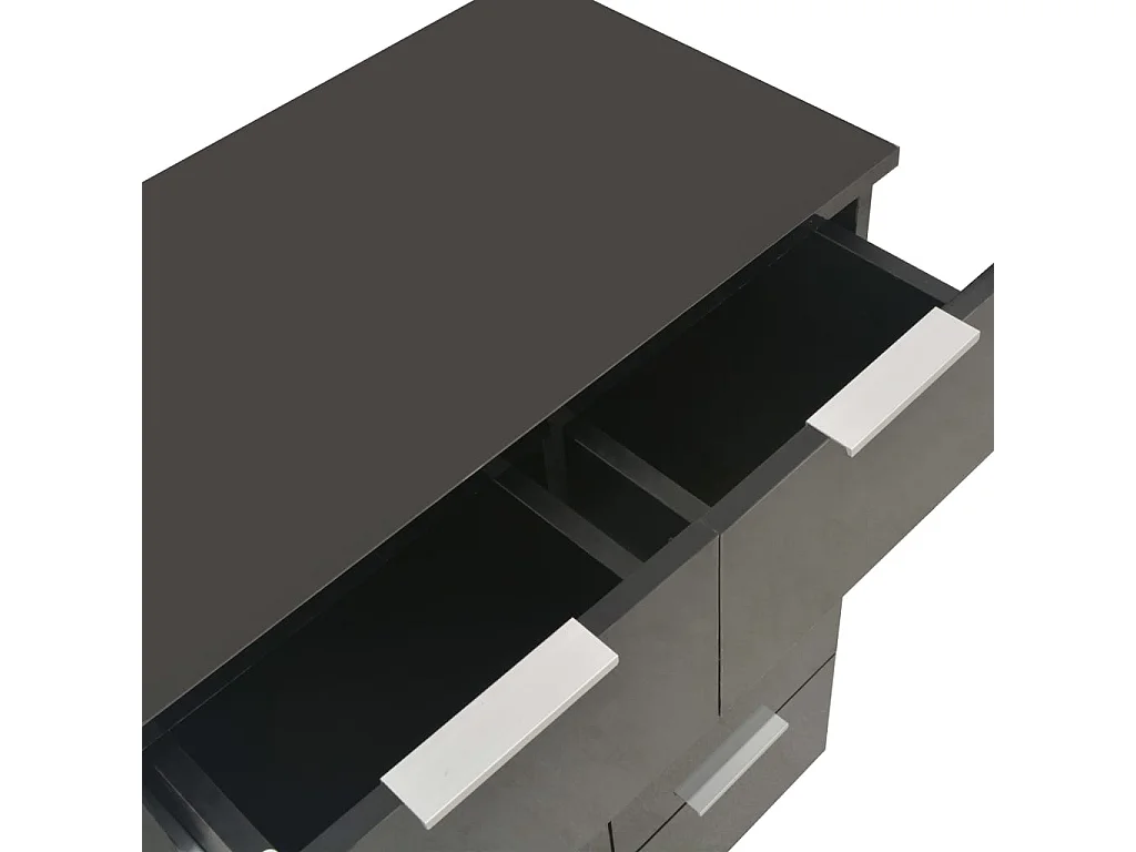 Aparador Negro brillo 60x35x80 cm Madera contrachapada