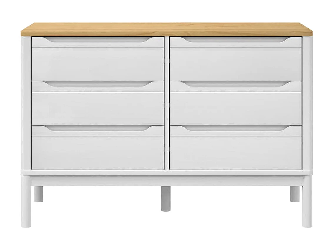 Cassettiera FLORO in legno massello di pino bianco