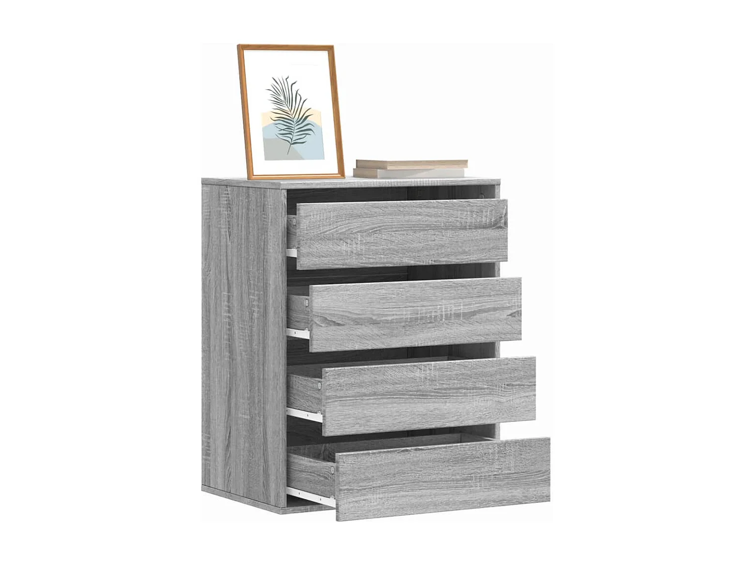 Cómoda de esquina gris Sonoma 60x41x76 cm de madera contrachapada