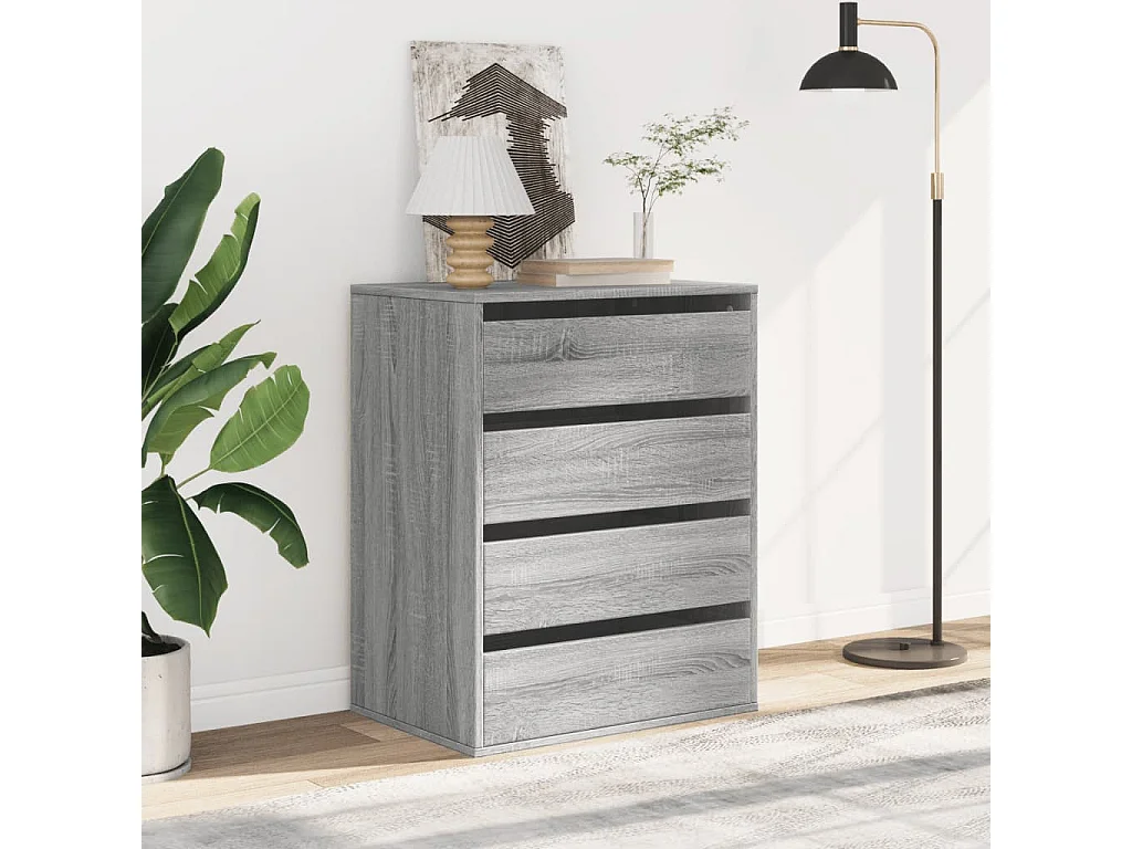 Cassettiera angolare Sonoma grigia 60x41x76 cm in derivati del legno