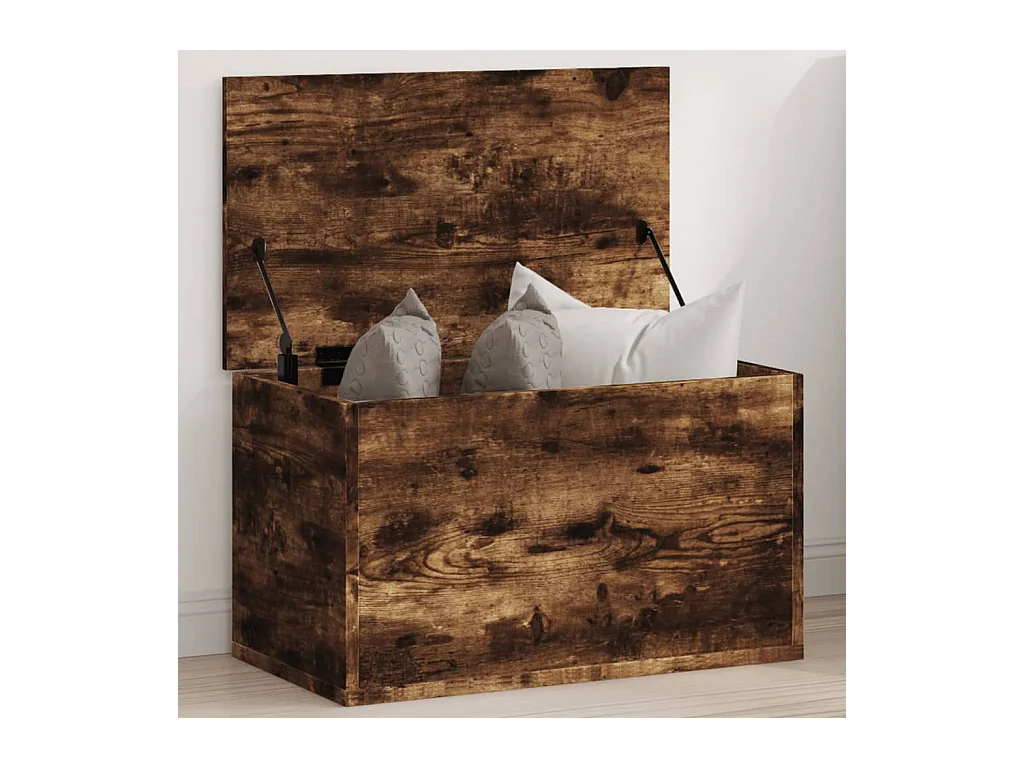Aufbewahrungsbox aus geräucherter Eiche, 60 x 35 x 35 cm, Holzwerkstoff