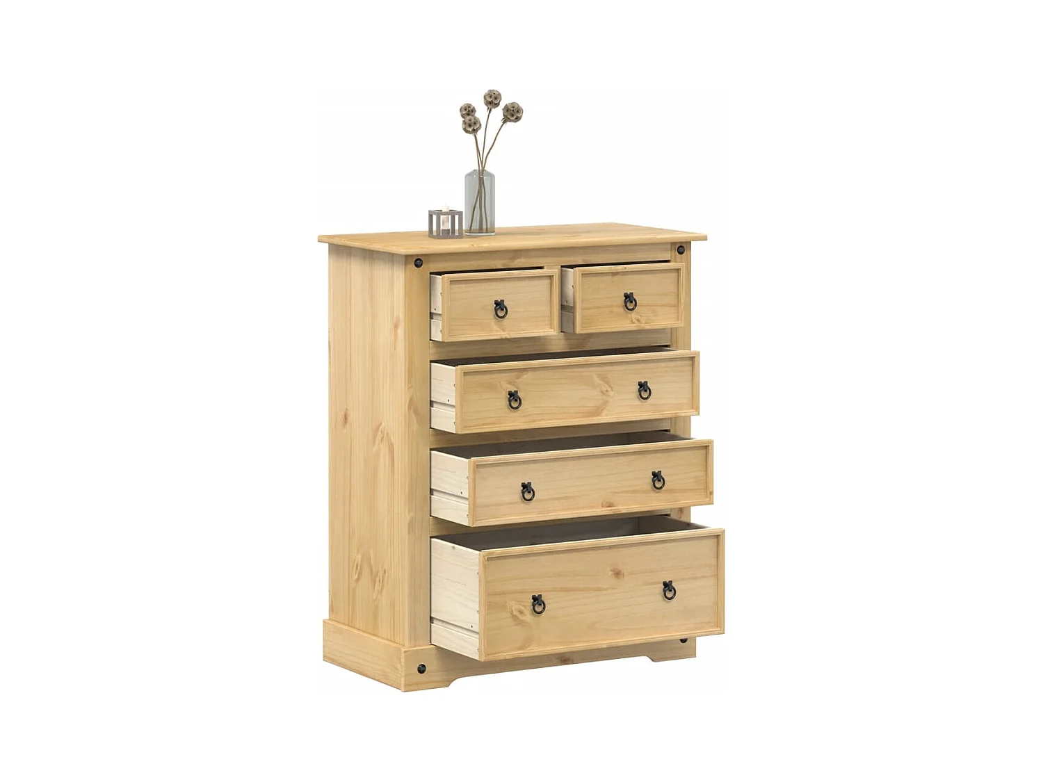 Commode Corona 92x48x114 cm bois massif de pin