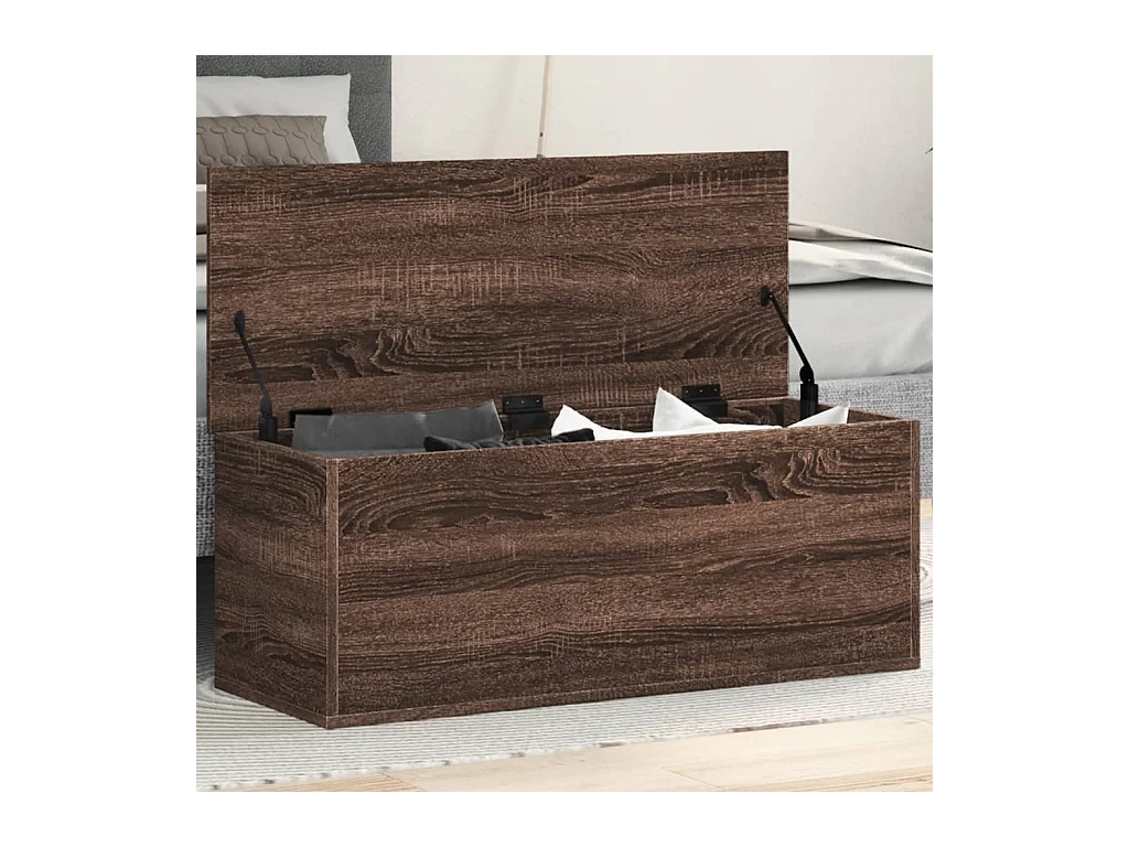 Boîte de rangement chêne marron 90x35x35 cm bois d'ingénierie
