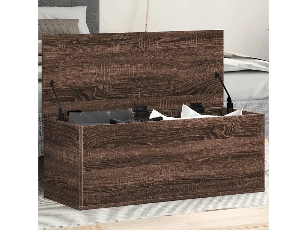 Boîte de rangement chêne marron 90x35x35 cm bois d'ingénierie