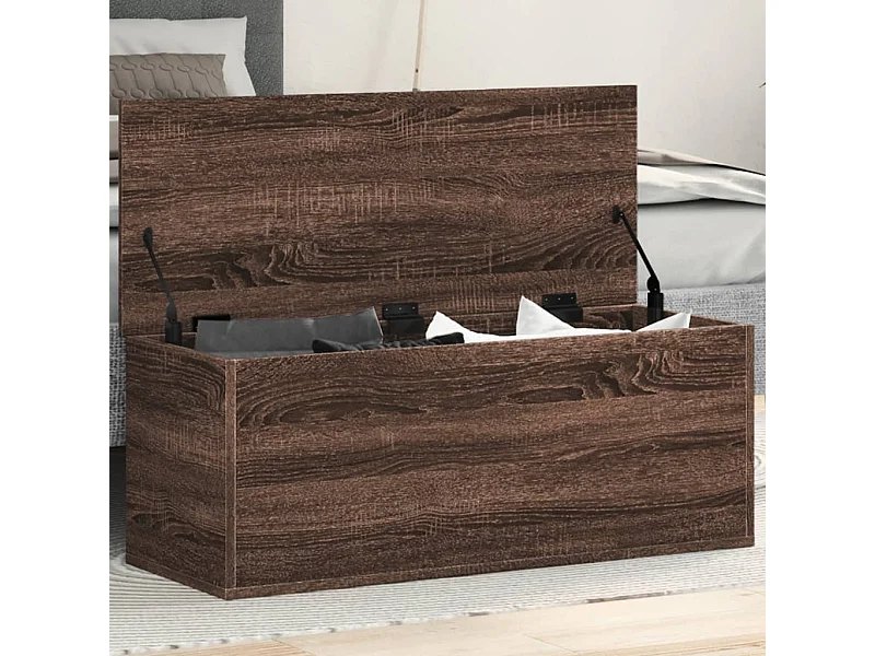 Boîte de rangement chêne marron 90x35x35 cm bois d'ingénierie