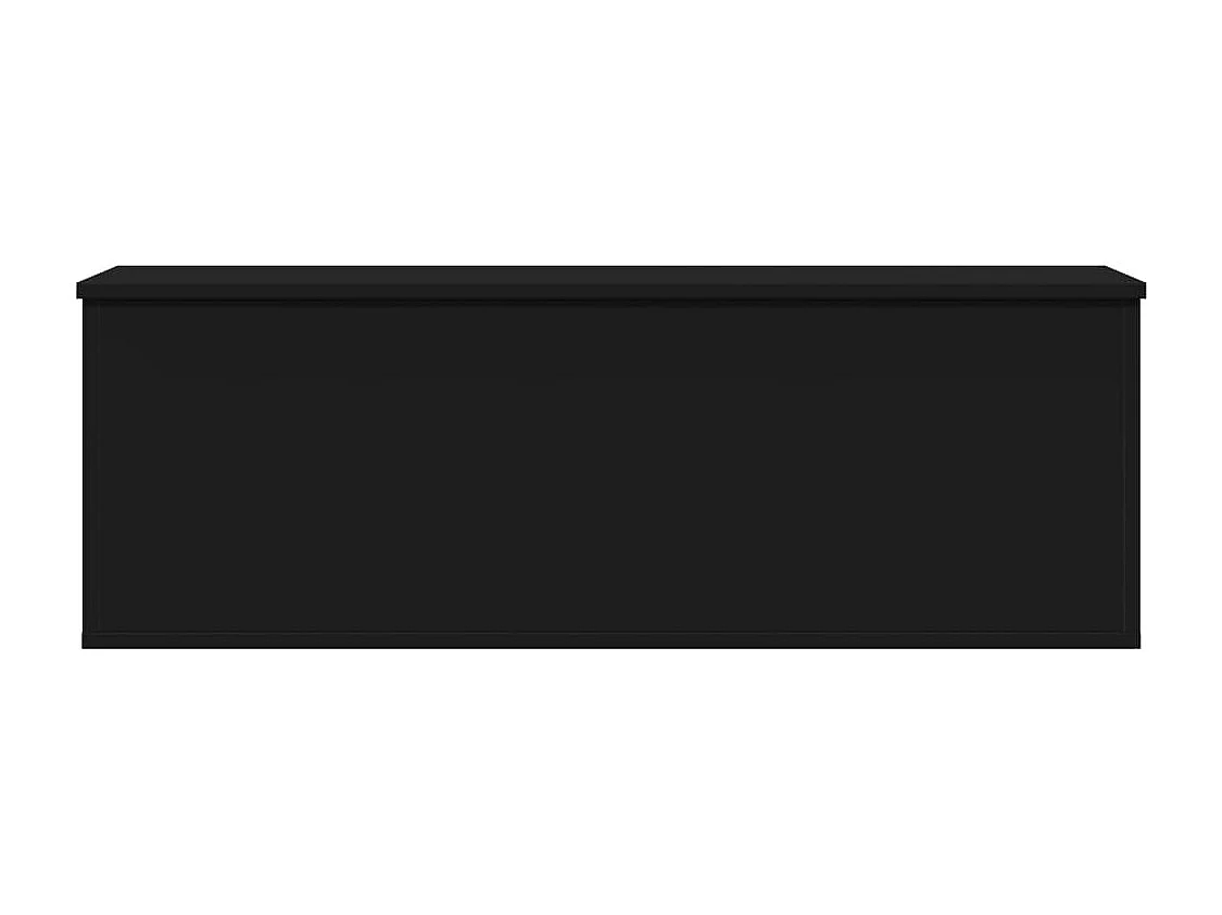 Schwarze Aufbewahrungsbox 102x35x35 cm aus Holzwerkstoff
