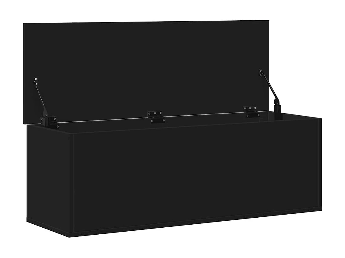Schwarze Aufbewahrungsbox 102x35x35 cm aus Holzwerkstoff