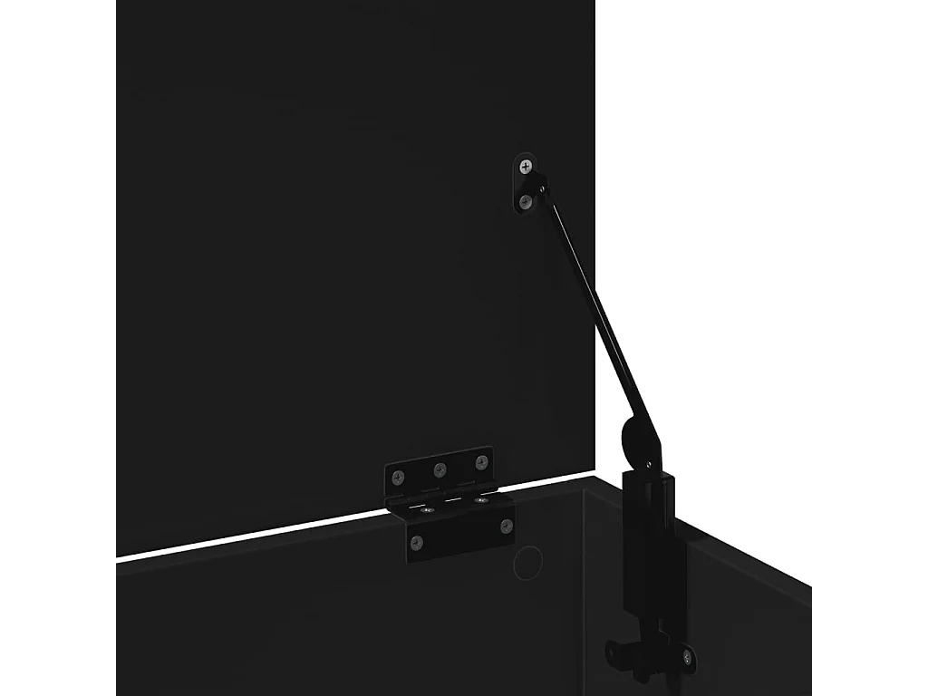 Schwarze Aufbewahrungsbox 102x35x35 cm aus Holzwerkstoff