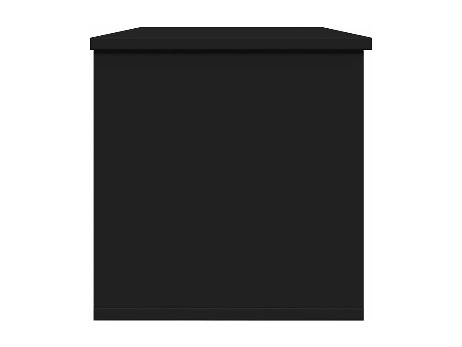 Caixa de armazenamento preta 102x35x35 cm madeira trabalhada