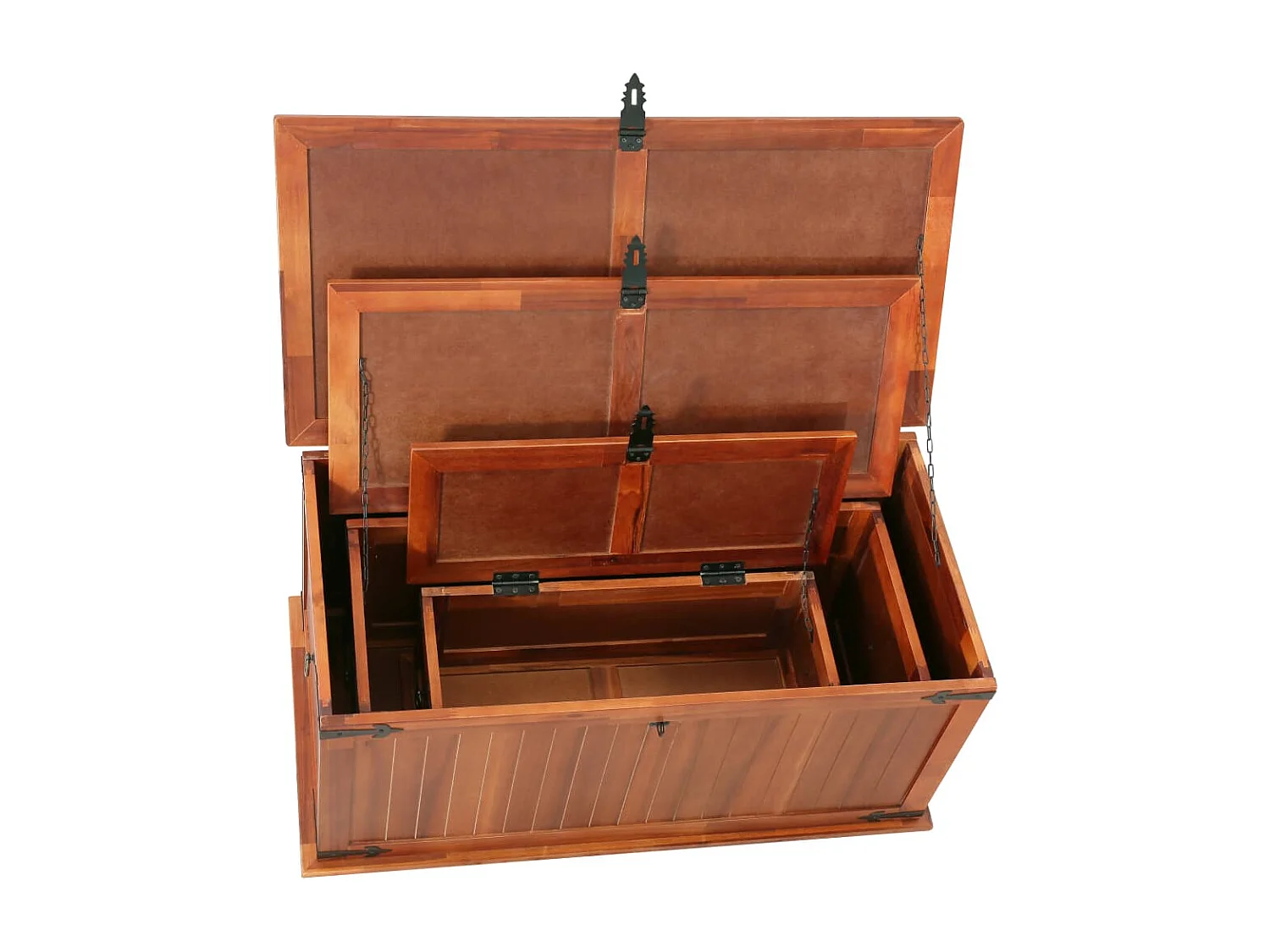 Cofres de almacenamiento 3 piezas Madera maciza de acacia