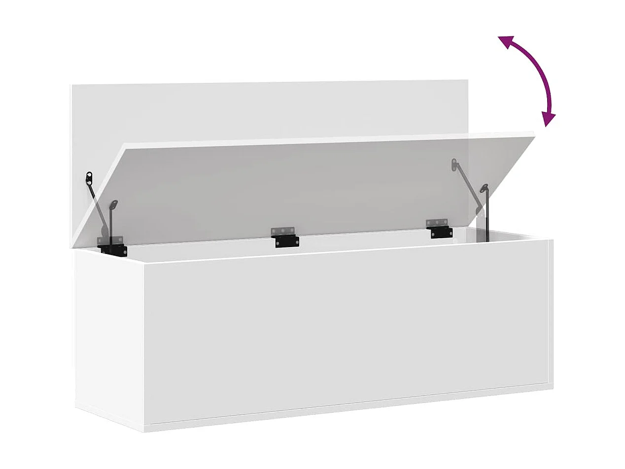 Witte opbergdoos 102x35x35 cm samengesteld hout