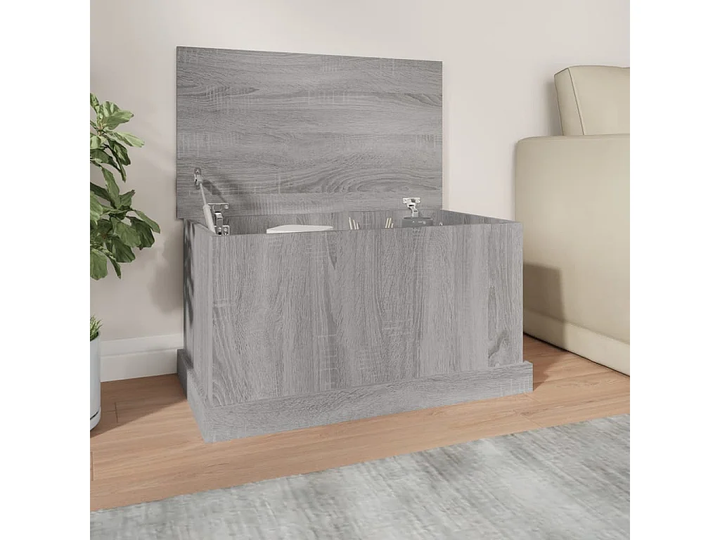 Caja de almacenamiento gris Sonoma 70x40x38 cm de madera contrachapada