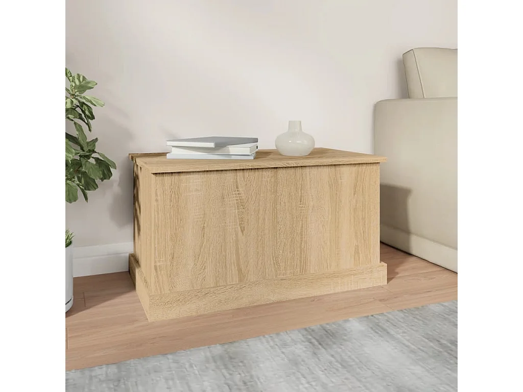 Caja de almacenaje roble Sonoma 70x40x38 cm madera contrachapada