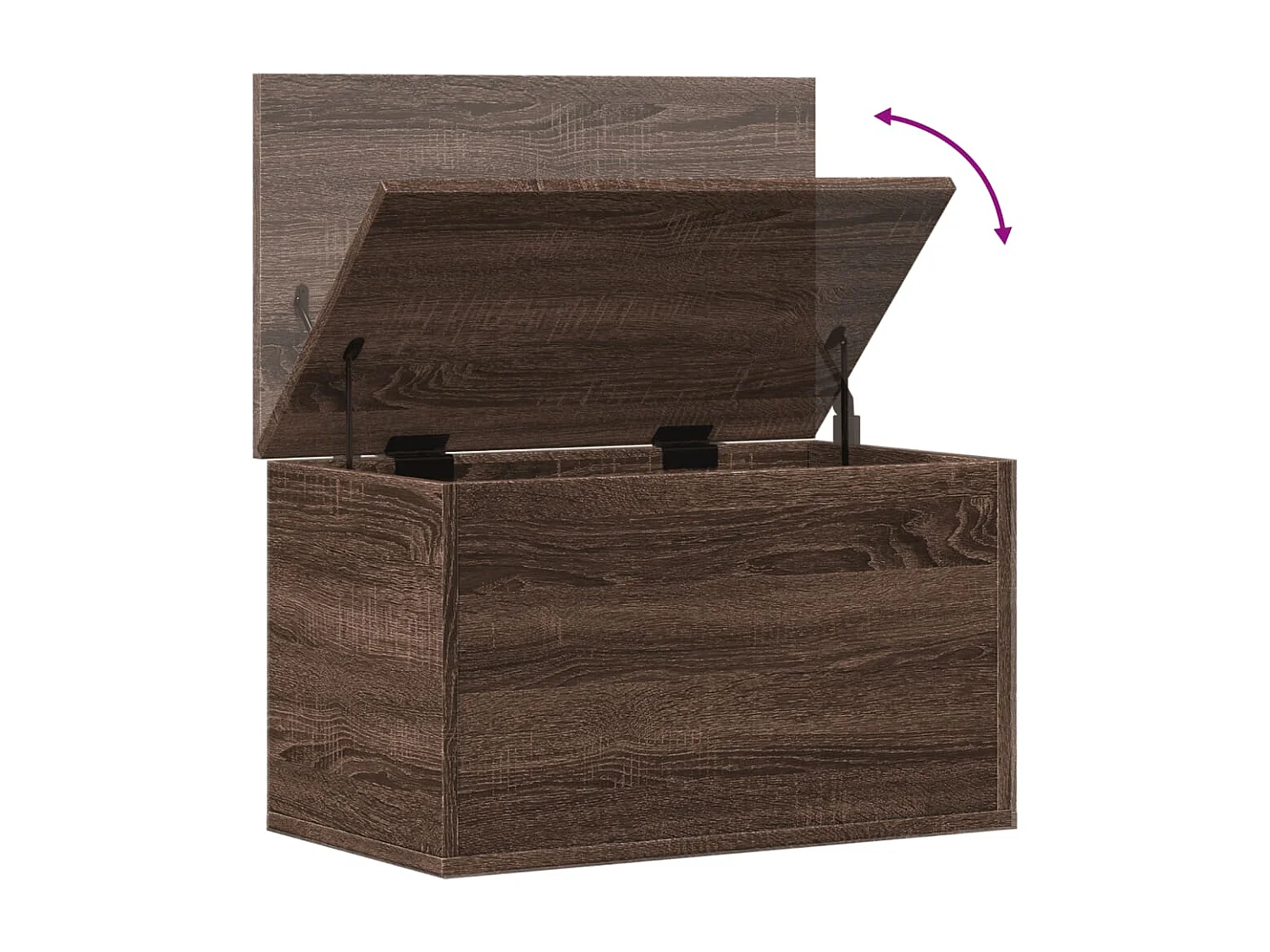 Boîte de rangement chêne marron 60x35x35 cm bois d'ingénierie