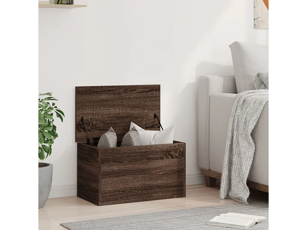 Boîte de rangement chêne marron 60x35x35 cm bois d'ingénierie