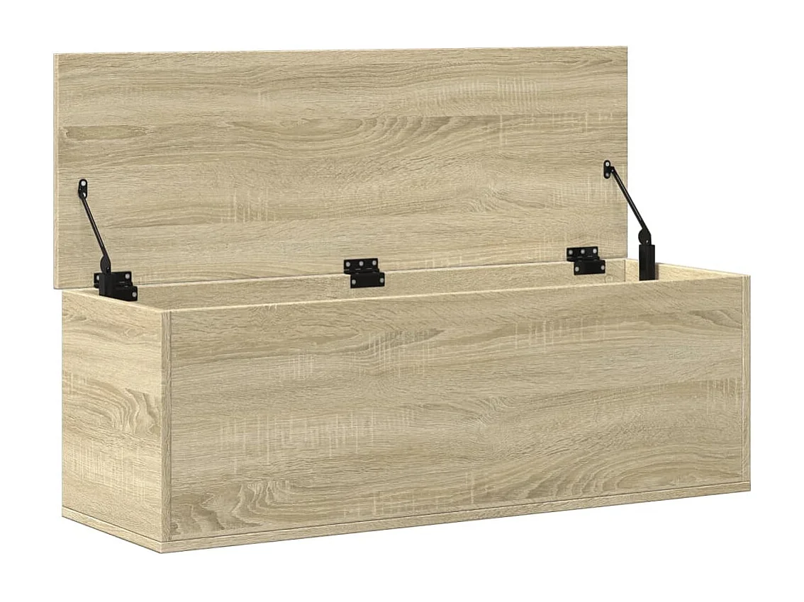 Caixa de armazenamento em carvalho Sonoma 102x35x35 cm madeira projetada