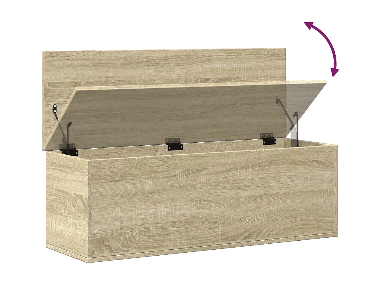 Caixa de armazenamento em carvalho Sonoma 102x35x35 cm madeira projetada