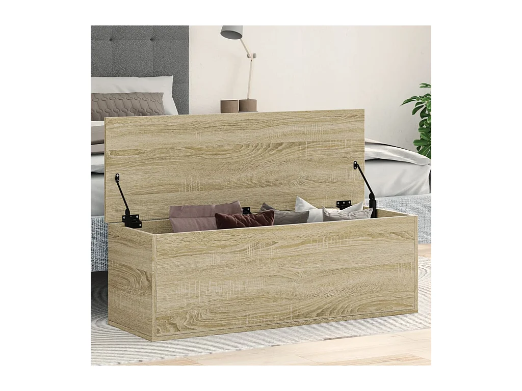 Boîte de rangement chêne sonoma 102x35x35 cm bois d'ingénierie