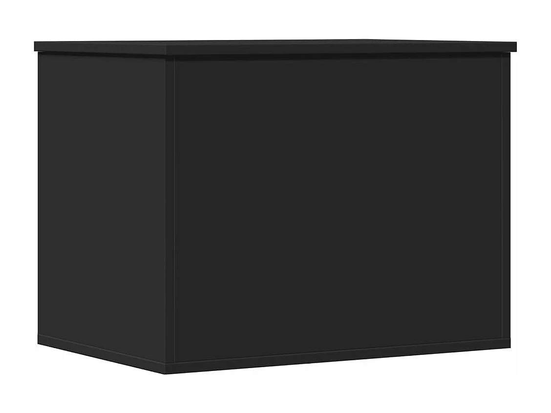 Boîte de rangement noir 60x42x46 cm bois d'ingénierie