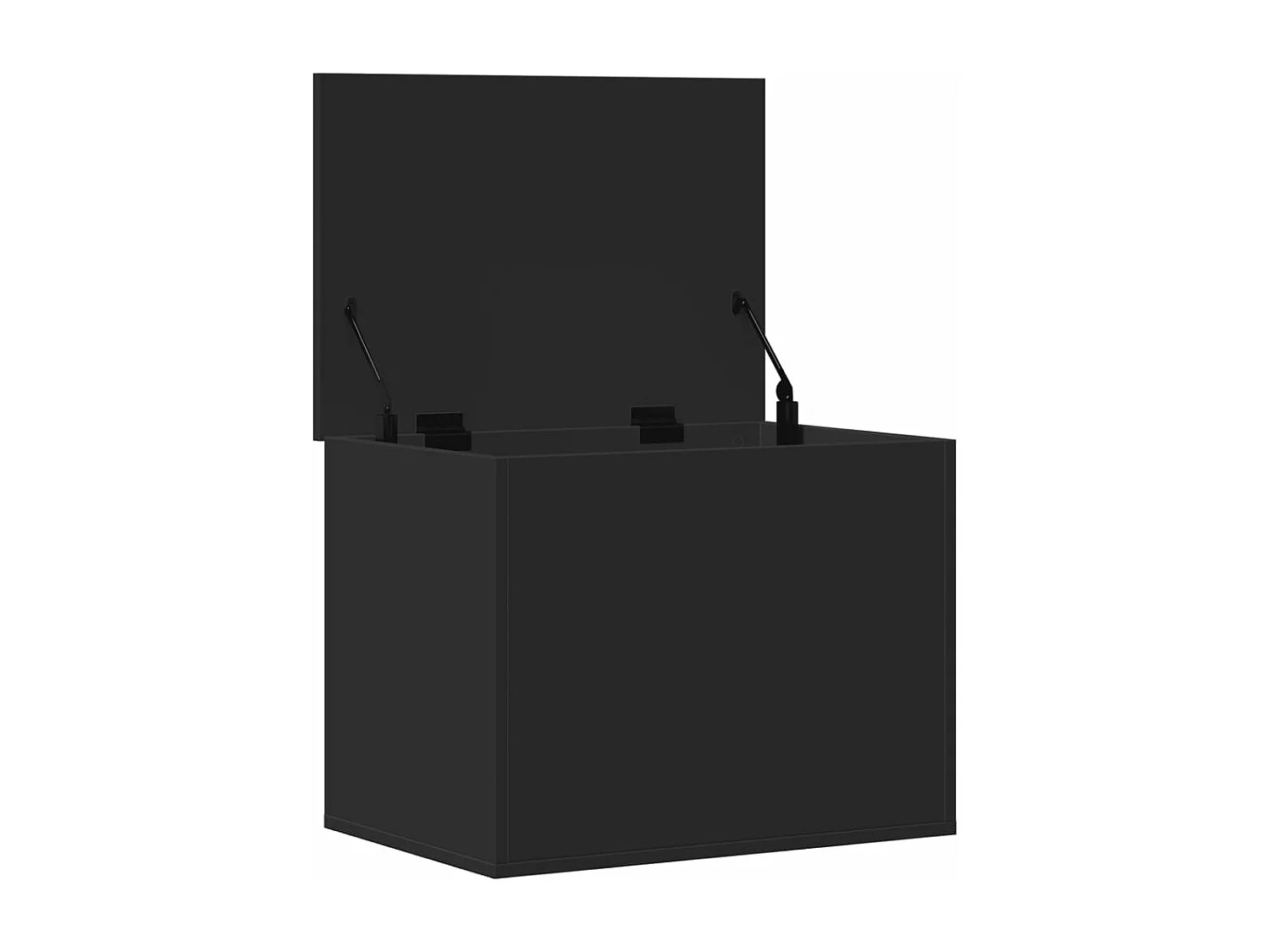 Boîte de rangement noir 60x42x46 cm bois d'ingénierie