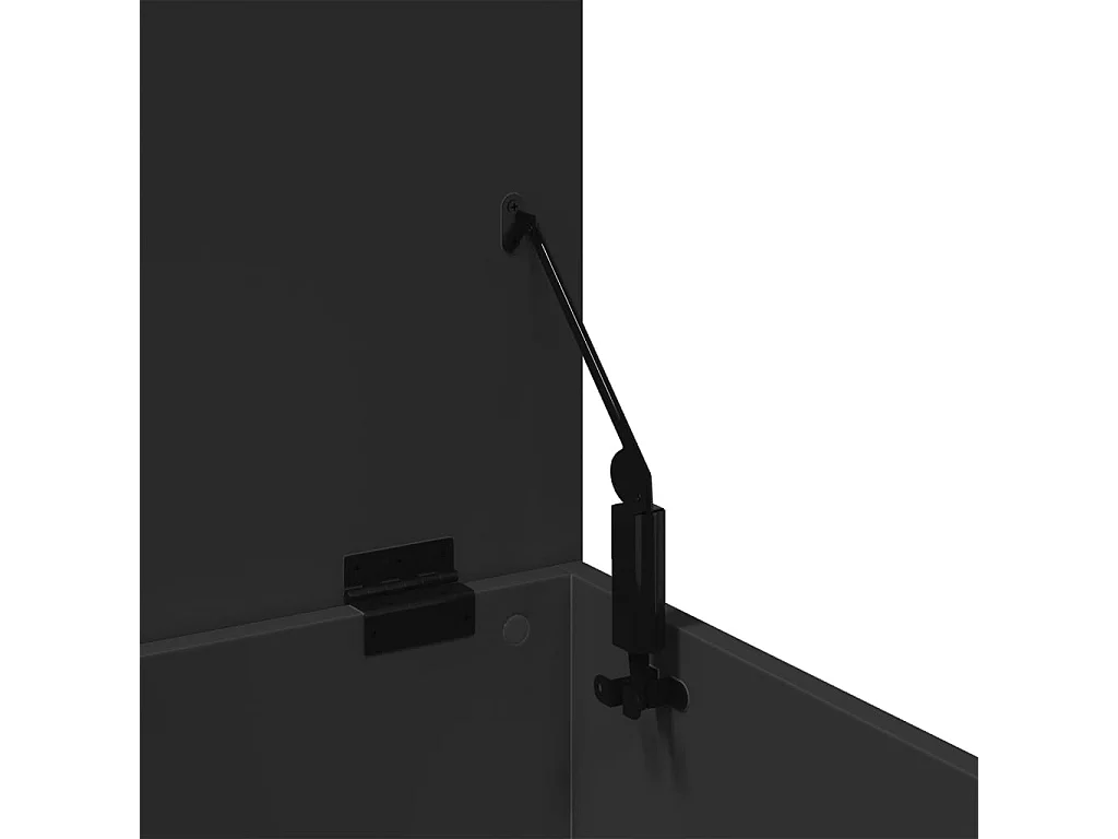 Boîte de rangement noir 60x42x46 cm bois d'ingénierie