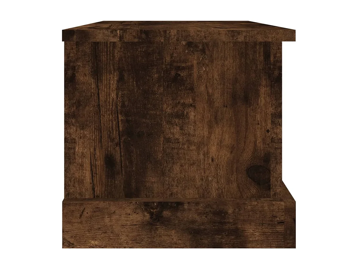 Boîte de rangement chêne fumé 50x30x28 cm bois d'ingénierie