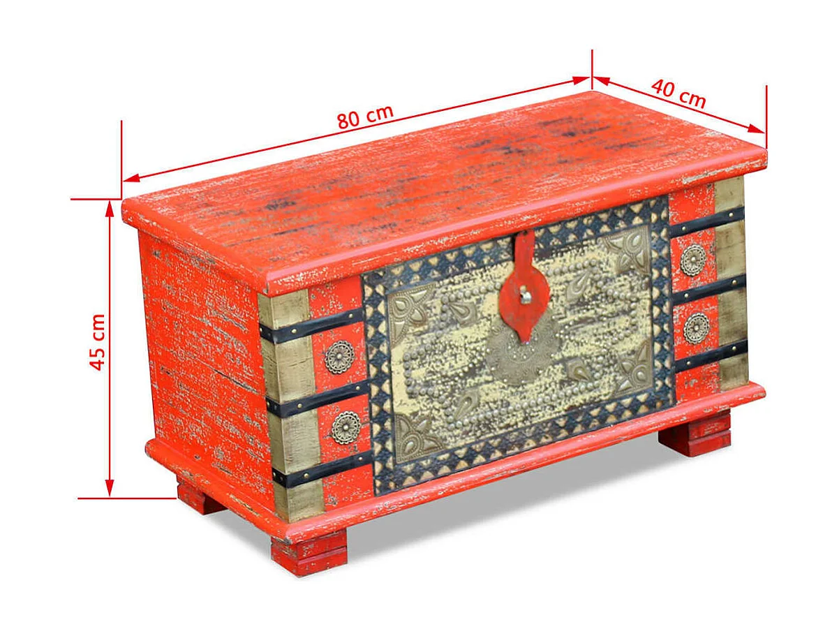Cómoda de almacenamiento Madera de mango rojo 80 x 40 x 45 cm