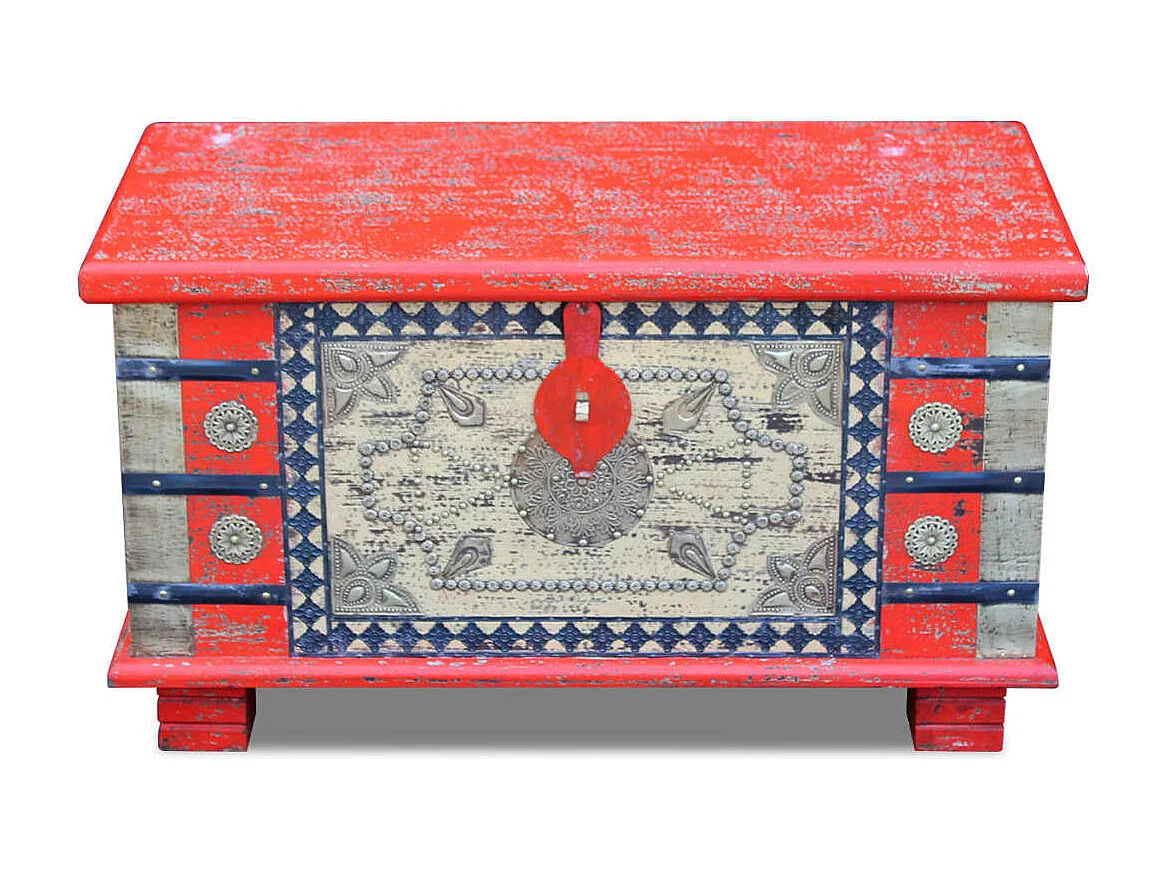 Cómoda de almacenamiento Madera de mango rojo 80 x 40 x 45 cm