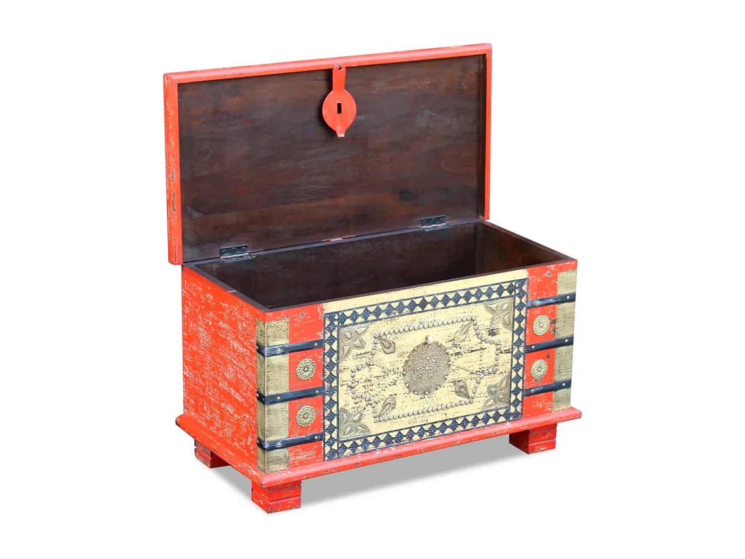 Cómoda de almacenamiento Madera de mango rojo 80 x 40 x 45 cm