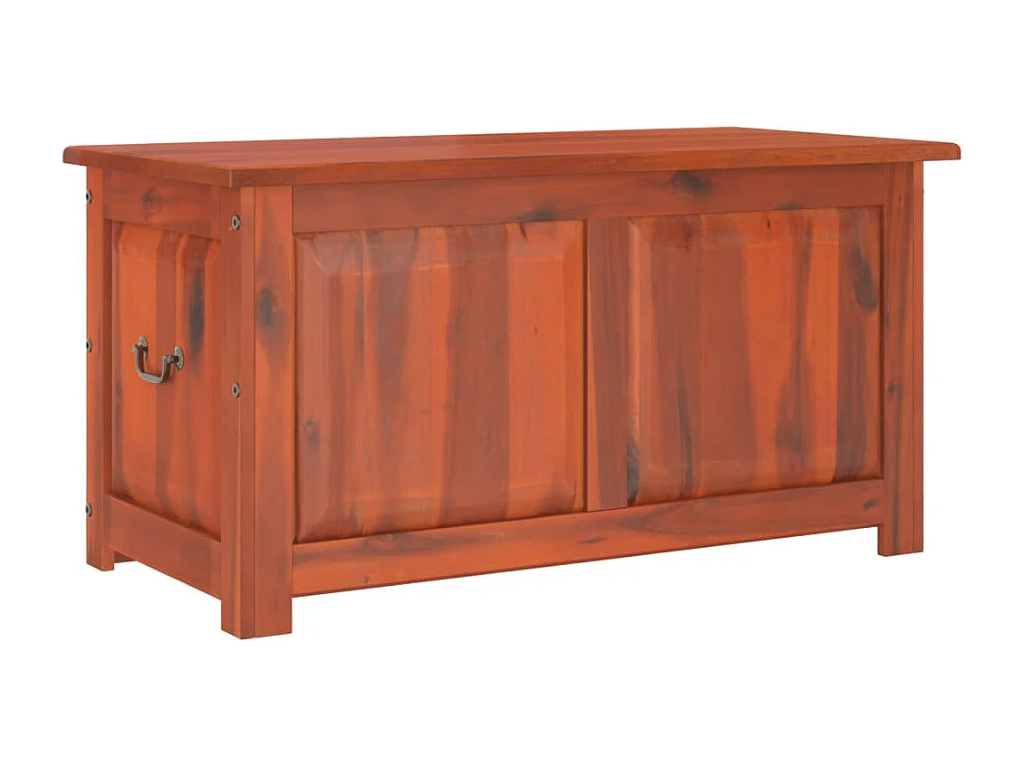 Coffre de rangement avec couvercle marron bois massif d'acacia